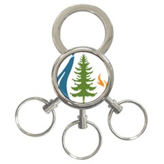 Forest Christmas Tree Spruce 3-Ring Key Chains