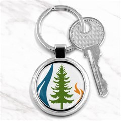 Forest Christmas Tree Spruce Key Chains (Round) 