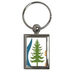 Forest Christmas Tree Spruce Key Chains (Rectangle) 