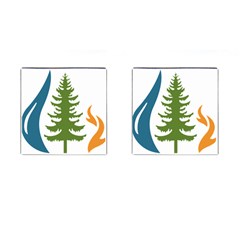 Forest Christmas Tree Spruce Cufflinks (Square)