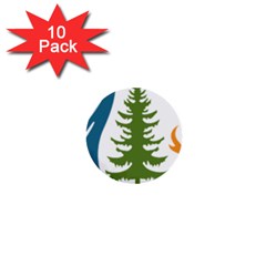 Forest Christmas Tree Spruce 1  Mini Buttons (10 Pack)  by Desi8484