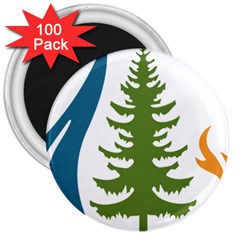 Forest Christmas Tree Spruce 3  Magnets (100 Pack)