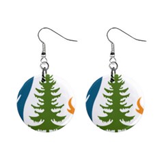 Forest Christmas Tree Spruce Mini Button Earrings by Desi8484