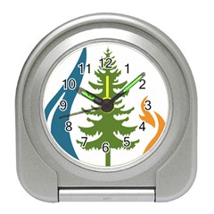 Forest Christmas Tree Spruce Travel Alarm Clock by Desi8484