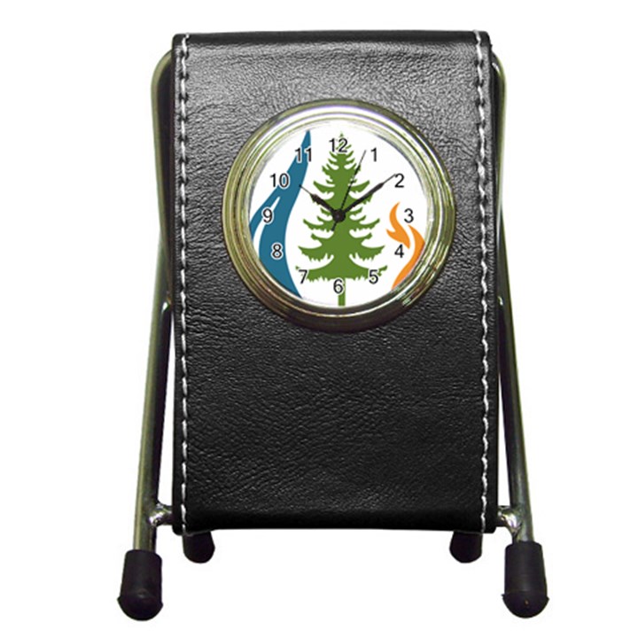 Forest Christmas Tree Spruce Pen Holder Desk Clock