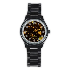 Background Black Blur Colorful Stainless Steel Round Watch