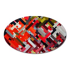 Maze Mazes Fabric Fabrics Color Oval Magnet by Pakrebo