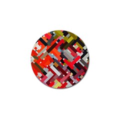 Maze Mazes Fabric Fabrics Color Golf Ball Marker (4 Pack) by Pakrebo