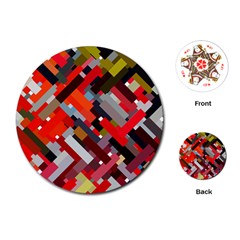 Maze Mazes Fabric Fabrics Color Playing Cards (round)