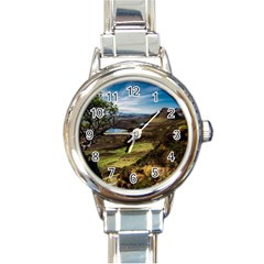 Landscape Quairaing Scotland Round Italian Charm Watch by Pakrebo