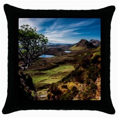 Landscape Quairaing Scotland Throw Pillow Case (black) by Pakrebo