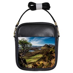 Landscape Quairaing Scotland Girls Sling Bag by Pakrebo