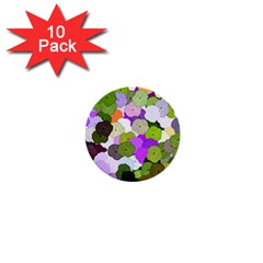 Art Flower Flowers Fabric Fabrics 1  Mini Buttons (10 Pack)  by Pakrebo