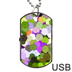 Art Flower Flowers Fabric Fabrics Dog Tag Usb Flash (two Sides) by Pakrebo