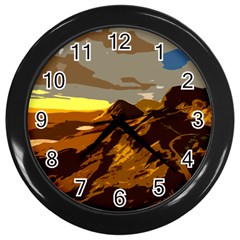 Scotland Monti Mountains Mountain Wall Clock (black) by Pakrebo