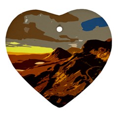 Scotland Monti Mountains Mountain Heart Ornament (two Sides) by Pakrebo