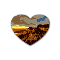 Scotland Monti Mountains Mountain Heart Coaster (4 Pack)  by Pakrebo