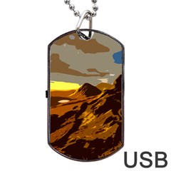 Scotland Monti Mountains Mountain Dog Tag Usb Flash (two Sides) by Pakrebo