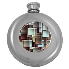 Texture Artwork Mural Murals Art Round Hip Flask (5 Oz) by Pakrebo