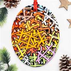 Color Colors Network Networks Ornament (oval Filigree) by Pakrebo