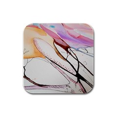 Art Painting Abstract Canvas Rubber Square Coaster (4 Pack)  by Pakrebo