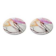 Art Painting Abstract Canvas Cufflinks (oval) by Pakrebo