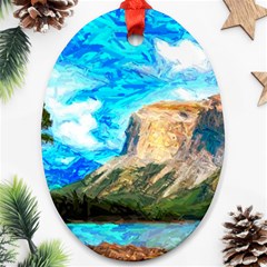 Painting Paintings Mountain Ornament (oval) by Pakrebo