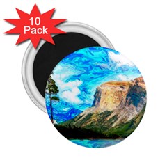 Painting Paintings Mountain 2 25  Magnets (10 Pack)  by Pakrebo