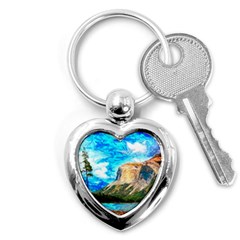 Painting Paintings Mountain Key Chains (heart)  by Pakrebo