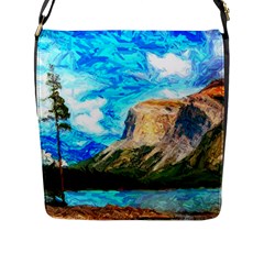 Painting Paintings Mountain Flap Closure Messenger Bag (l) by Pakrebo