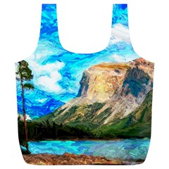 Painting Paintings Mountain Full Print Recycle Bag (xl) by Pakrebo