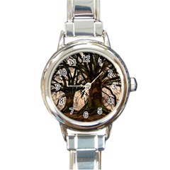 Ent Treant Trees Tree Bark Barks Round Italian Charm Watch by Pakrebo