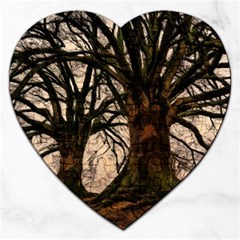 Ent Treant Trees Tree Bark Barks Jigsaw Puzzle (heart) by Pakrebo