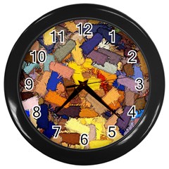 Texture Painting Plot Graffiti Wall Clock (black) by Pakrebo