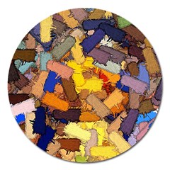 Texture Painting Plot Graffiti Magnet 5  (round) by Pakrebo