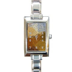 Color Colors Abstract Yellow Brown Rectangle Italian Charm Watch by Pakrebo