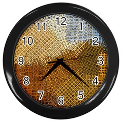 Color Colors Abstract Yellow Brown Wall Clock (black) by Pakrebo