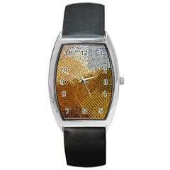 Color Colors Abstract Yellow Brown Barrel Style Metal Watch by Pakrebo