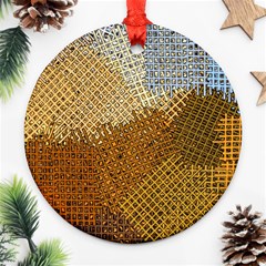 Color Colors Abstract Yellow Brown Round Ornament (two Sides) by Pakrebo