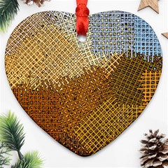 Color Colors Abstract Yellow Brown Heart Ornament (two Sides) by Pakrebo