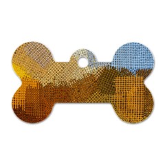 Color Colors Abstract Yellow Brown Dog Tag Bone (two Sides) by Pakrebo