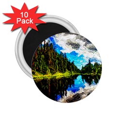 Color Lake Mountain Painting 2 25  Magnets (10 Pack)  by Pakrebo