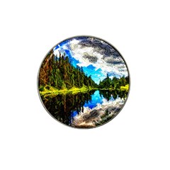 Color Lake Mountain Painting Hat Clip Ball Marker by Pakrebo