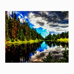 Color Lake Mountain Painting Small Glasses Cloth by Pakrebo