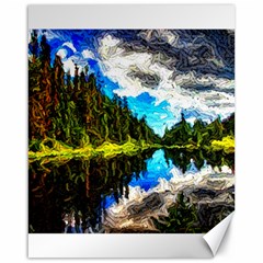 Color Lake Mountain Painting Canvas 16  X 20  by Pakrebo