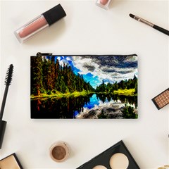 Color Lake Mountain Painting Cosmetic Bag (small) by Pakrebo