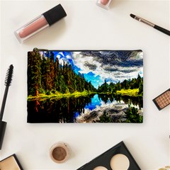 Color Lake Mountain Painting Cosmetic Bag (medium) by Pakrebo