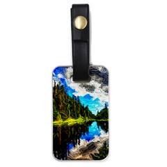 Color Lake Mountain Painting Luggage Tags (one Side)  by Pakrebo