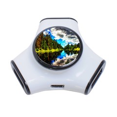 Color Lake Mountain Painting 3-port Usb Hub by Pakrebo