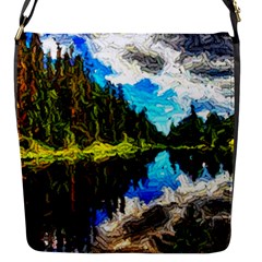 Color Lake Mountain Painting Flap Closure Messenger Bag (s) by Pakrebo